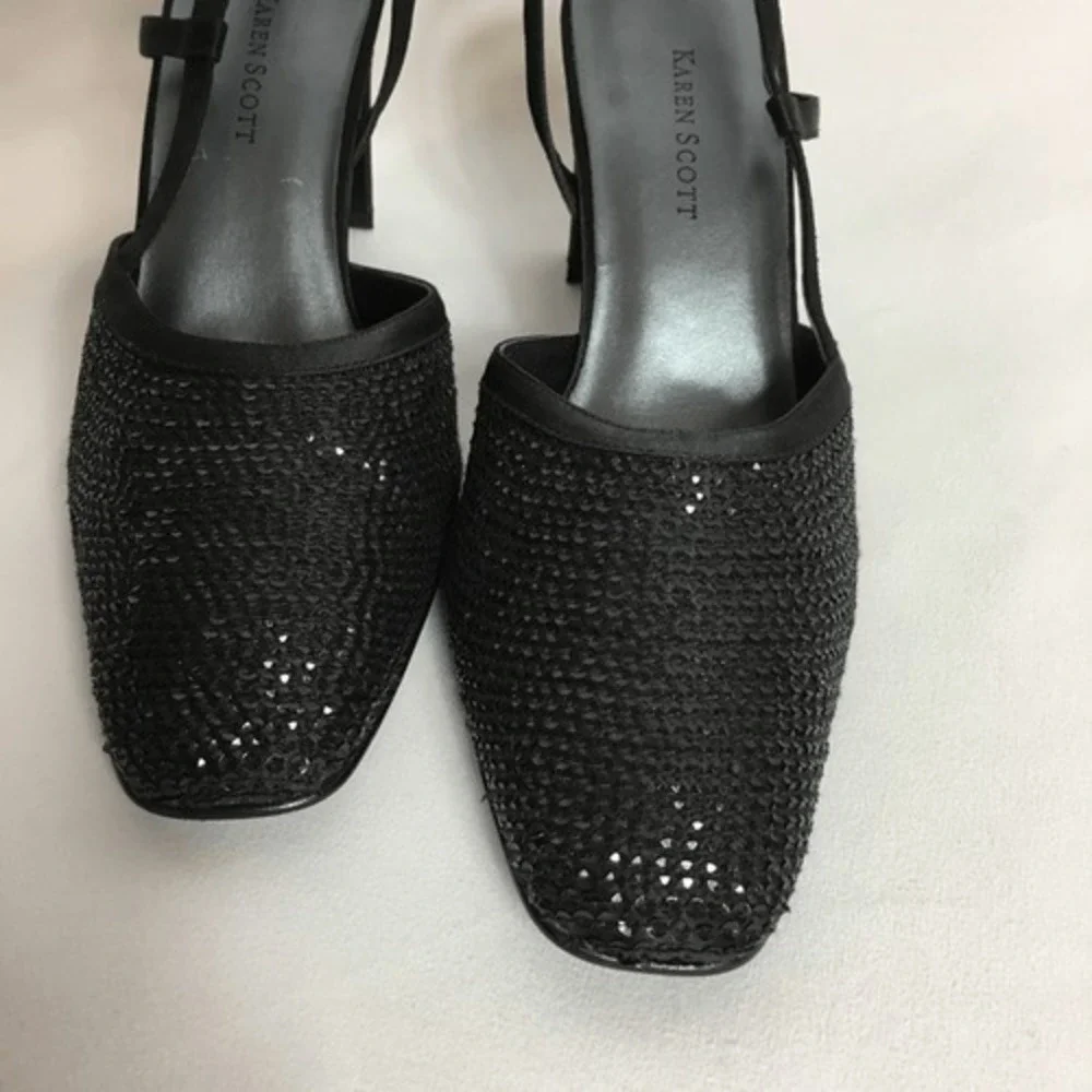 Karen‎ Scott Black Square heel shoe Size 7.5 Sling Back